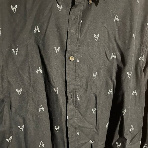 Joe Fresh Black Button-Down w/ Mini Deer Pattern - Picture 3 of 4